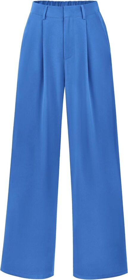 Women's Wide Leg Suit Pants Loose Fit High Elastic Waisted Business Casual Long Trousers Pant